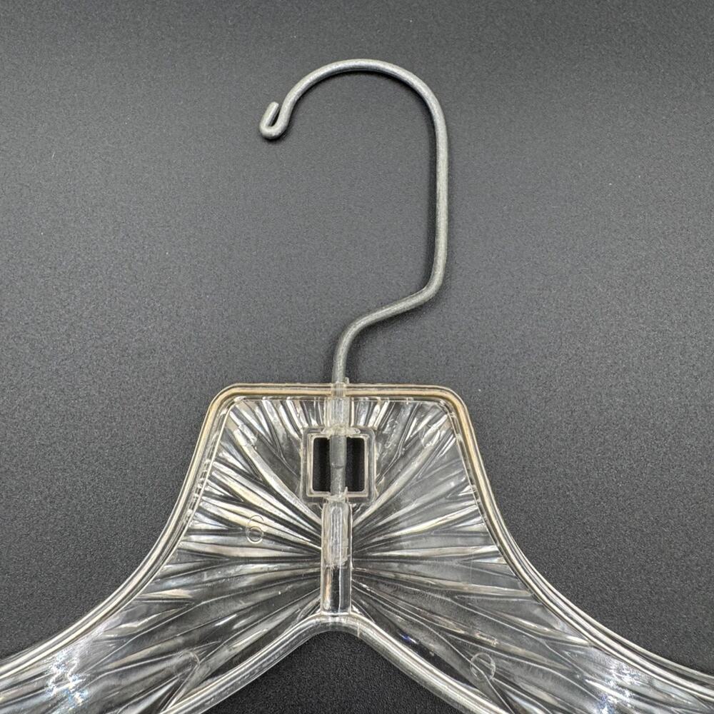 10 Vintage Clothes Hangers MCM Clear Plastic Prism Starburst Ice Crystal - Picture 6 of 7